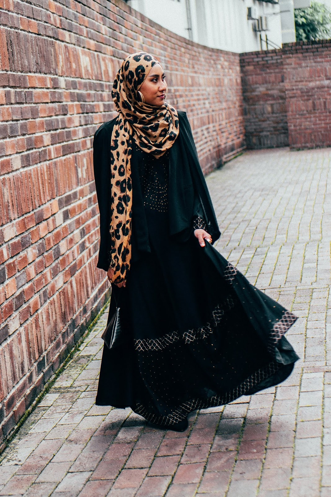 Forever21 Black Cape Blazer Black Studded Abaya Dress