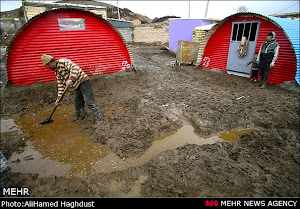نمائی از خانه های ساخته شده دولتی برای مردم زلزله زده ارسباران