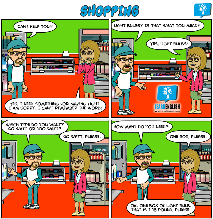 Shopping Learn English With Comics