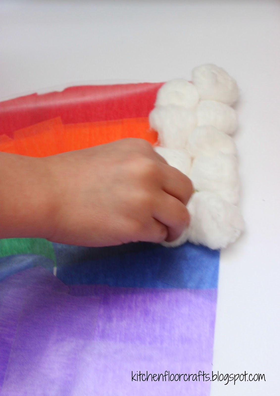 Kitchen Floor Crafts Crepe Paper Rainbow Collage