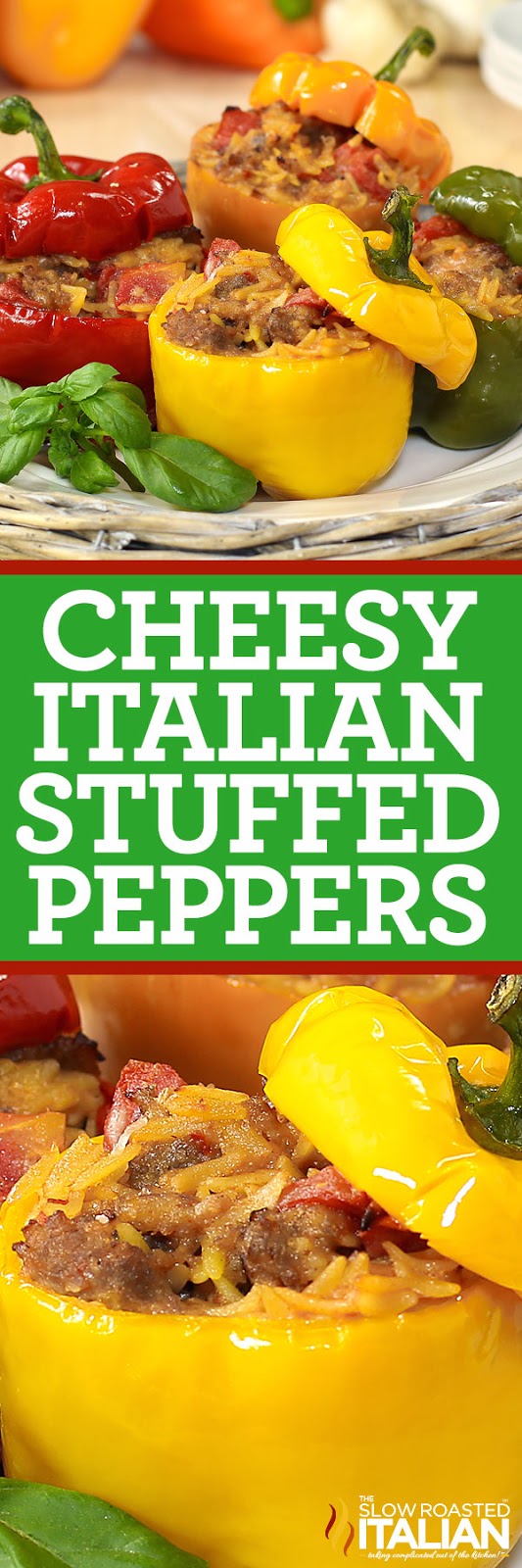 Cheesy Italian Stuffed Peppers (VIDEO)