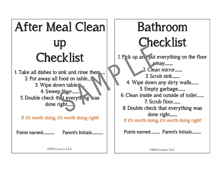 I heart chore charts: CHORE CHARTS FOR KIDS 8-18
