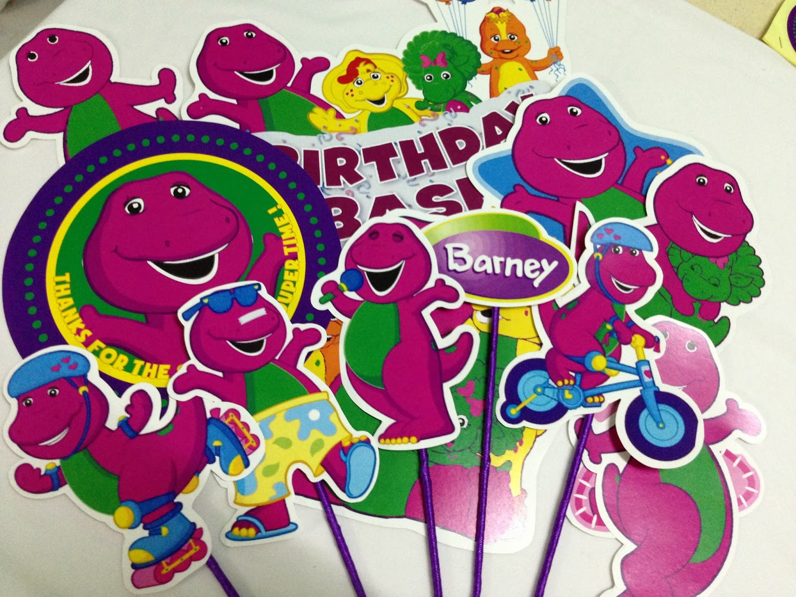 Party Hat Barney Party for baby Aisya.