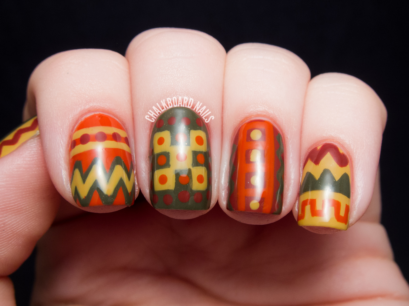 70s Crochet Chic - LCN Charade Nail Art | Chalkboard Nails | Phoenix, Arizona Nail Artist