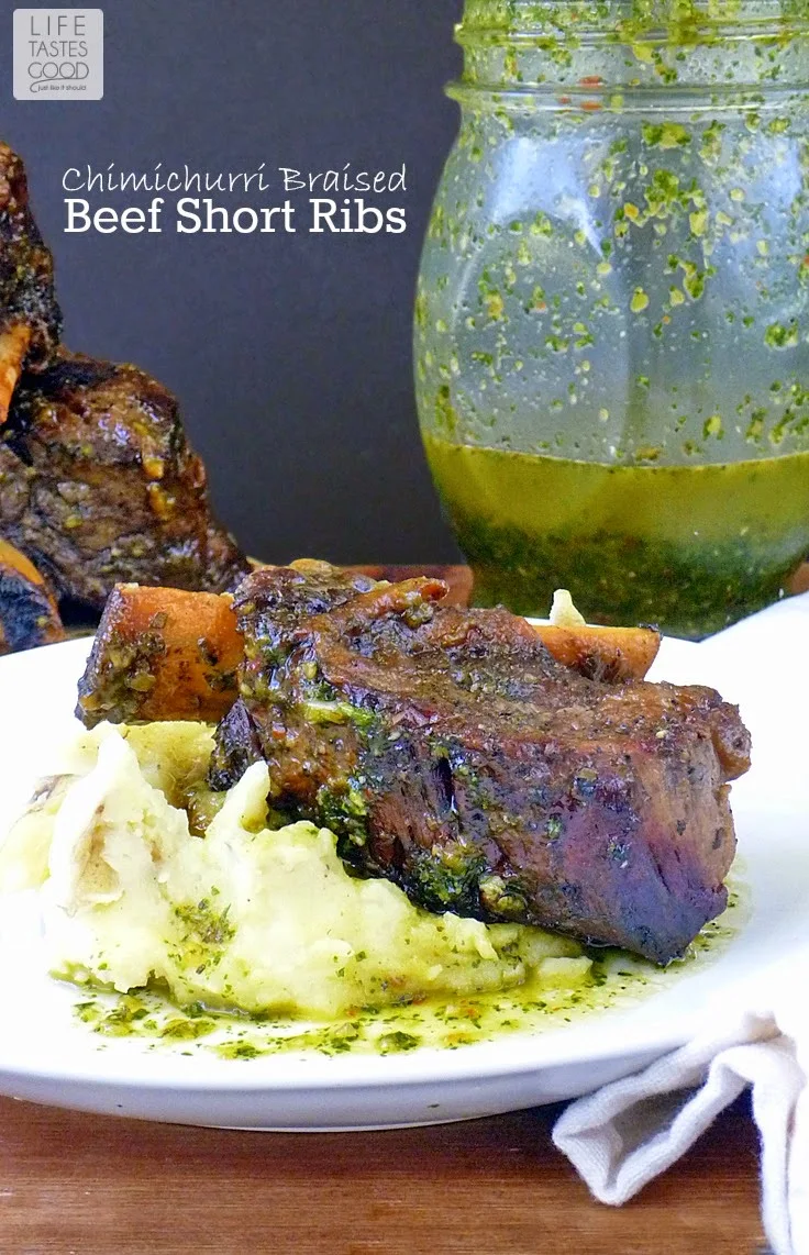 Chimichurri Braised Beef Short Ribs | by Life Tastes Good is a delicious gourmet meal that practically cooks itself! #Main #Easy
