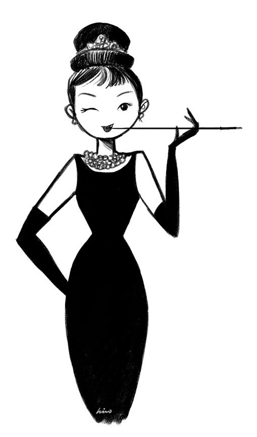 This English Rose A Cute Cartoon Illustration Of Audrey Hepburn.