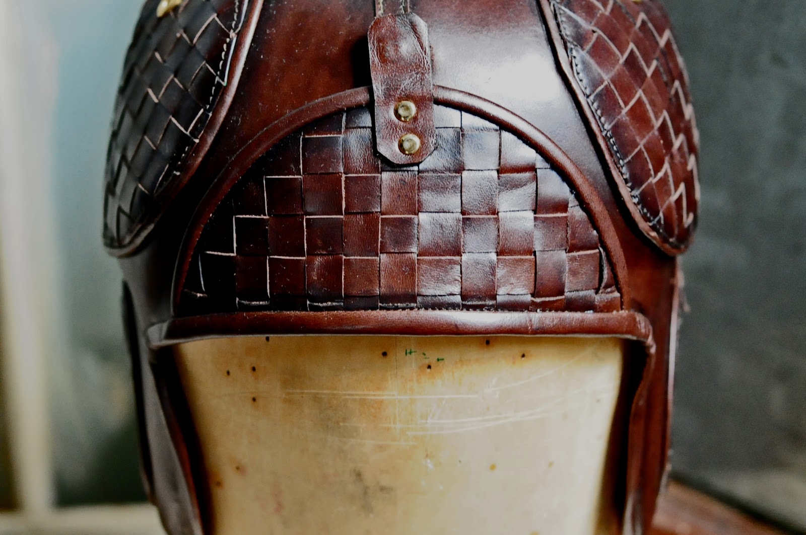 OPHILYA. Handmade Woven Leather Helmet