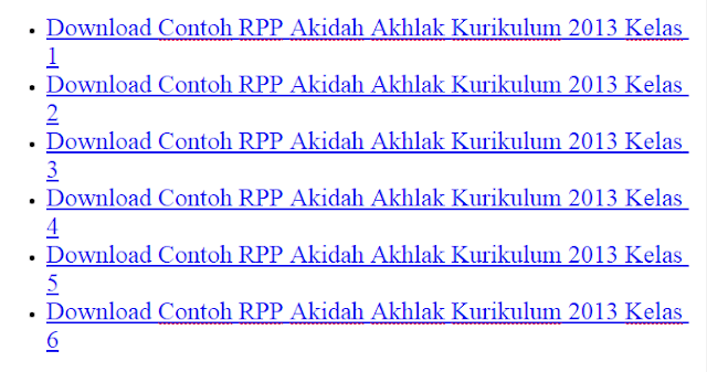  RPP Akidah Akhlak Kurikulum 2013 MI Kelas 1, 2, 3, 4, 5, 6 Semester 1 dan 2