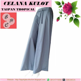 Celana Kulot Taipan Tropical (Serat Linen) Abu-abu Tua