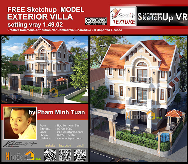 sketchup_model_vray_setting_villa_exterior_cover