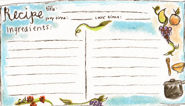 simple and rose : Printable: Recipe Cards