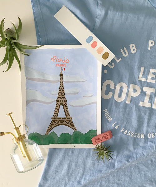 Diy in the Forest PRINTABLE PAINT BY NUMBER PARIS TRAVEL POSTER