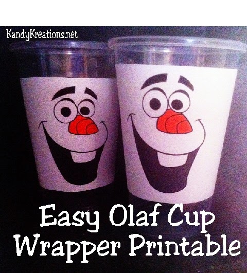 Easy Olaf Cup Wrapper Printable