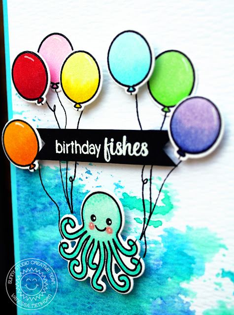 Sunny Studio Stamps: Oceans Of Joy Octopus Birthday Card by Vanessa Menhorn