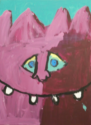 Jim Henson monster critter inspired acrylic painting art project for kids