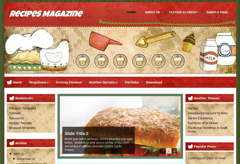 Recipes Magazine Blogger Template