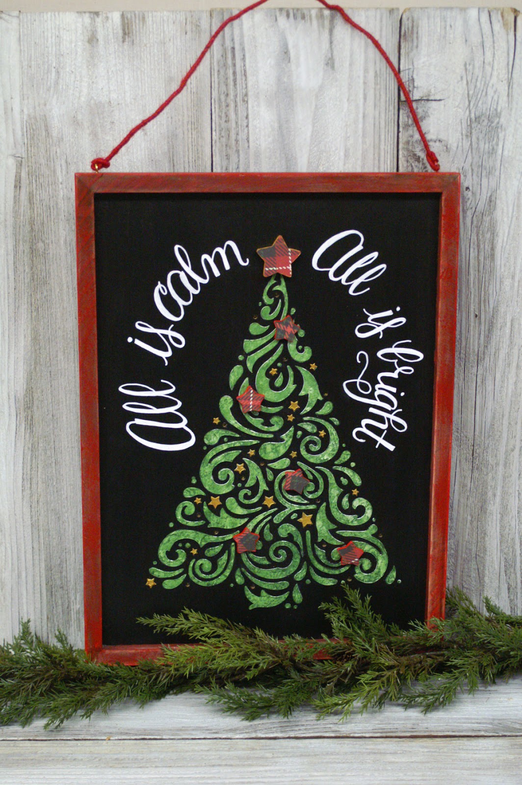 Ben Franklin Crafts and Frame Shop Painted Christmas Tree Sign