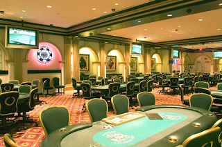 The poker room at Caesars Atlantic City