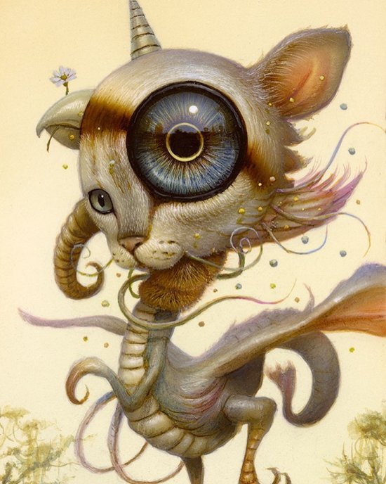 As surreais e oníricas pinturas com animais fofos e bizarros de Naoto Hattori Naoto Hattori arte pinturas surreais oníricas sonhos bizarras criaturas fofas animais