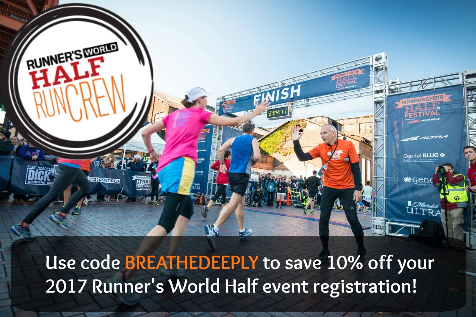 Breathe Deeply and Smile Join me at the 2017 Runner's World Half