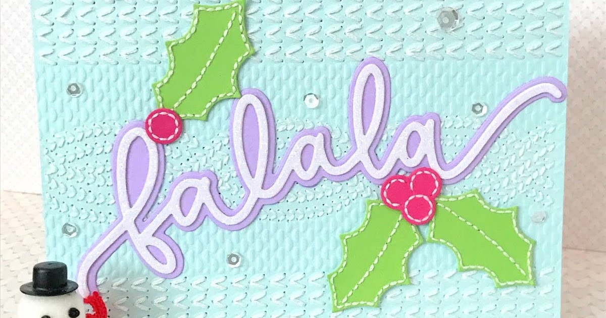 Stitch Your Embossing Folders A Christmas in July Card stitches in paper