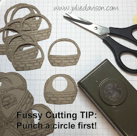 Fussy cutting Tip: Punch a Circle First! #stampinup www.juliedavison.com