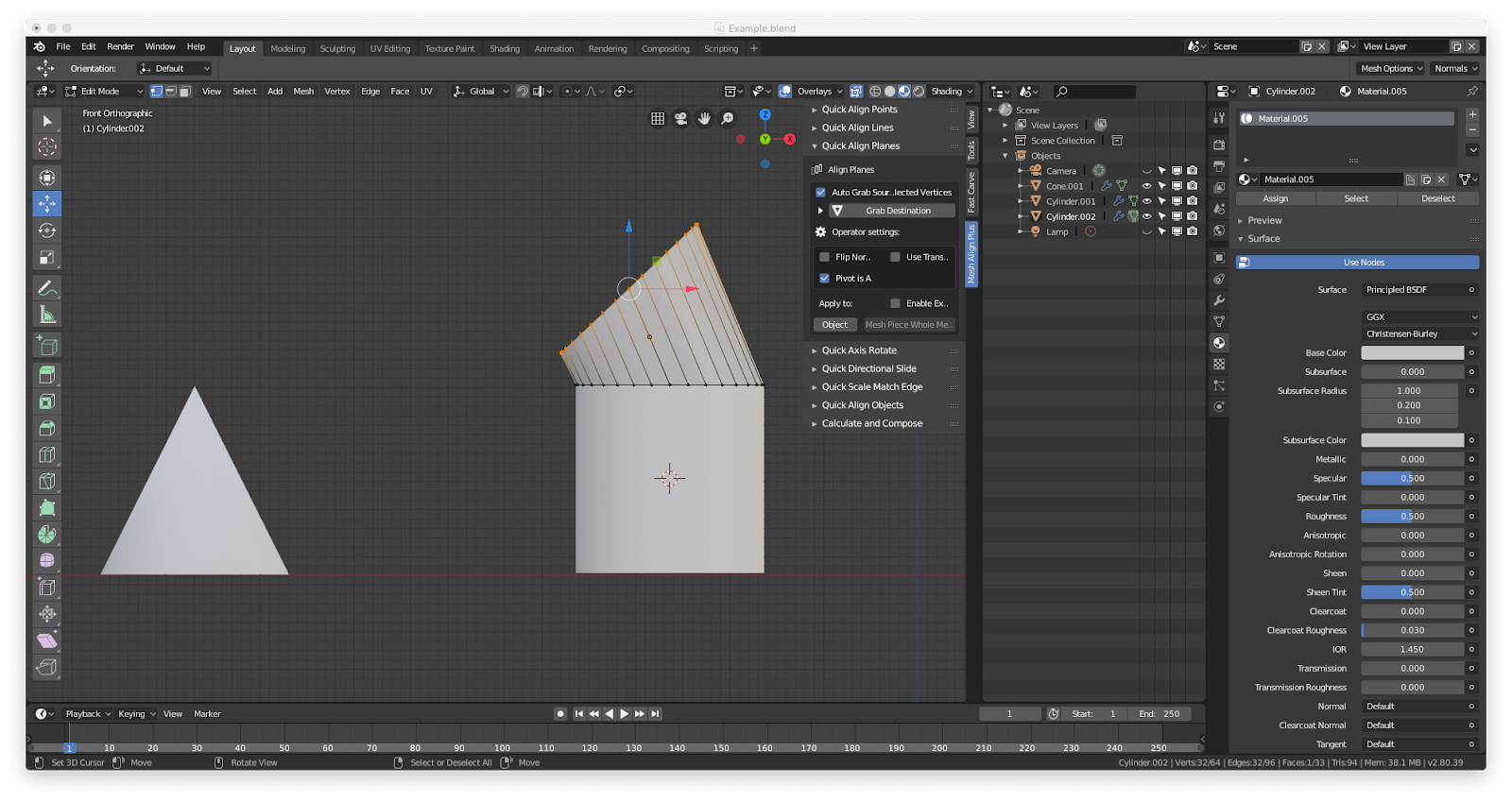 Mesh Align Plus Blender 2.8