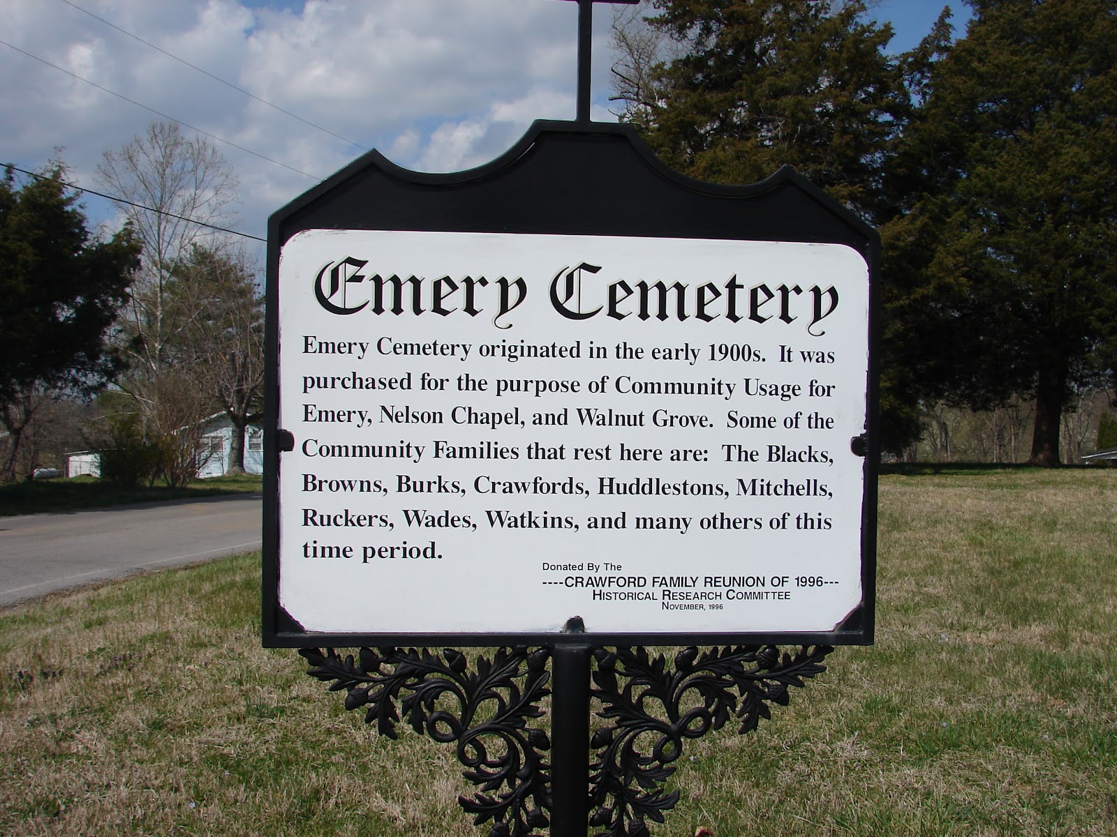 AfricanAmerican Cemeteries in Rutherford County, Tennessee Emery Cemetery