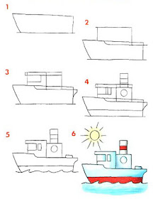 Cómo dibujar un barco a vapor