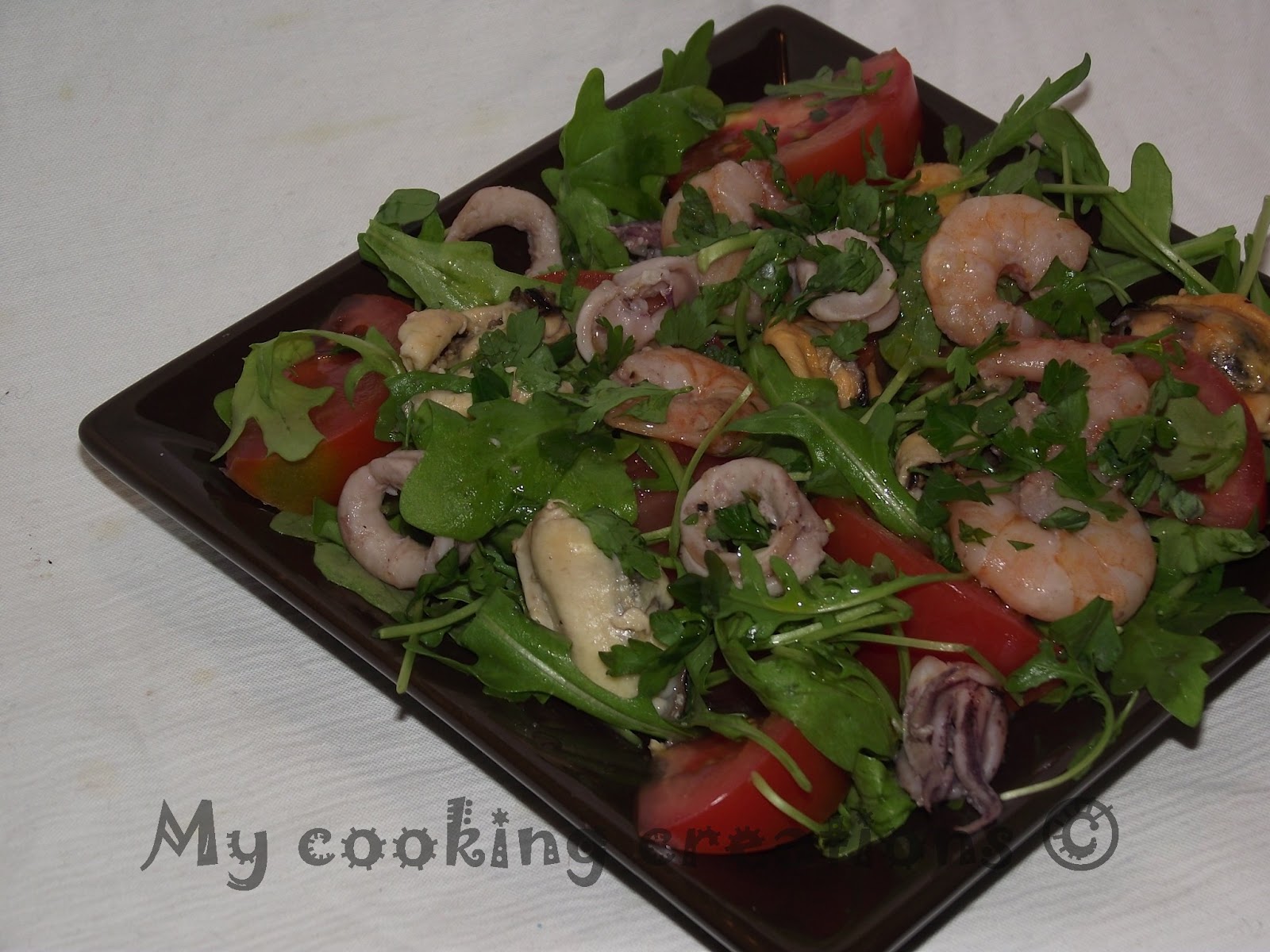 Салата с морски дарове и рукола * Insalata ai frutti di mare e rucola