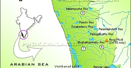 Kerala River Map Malayalam Kerala River Map - Traval India