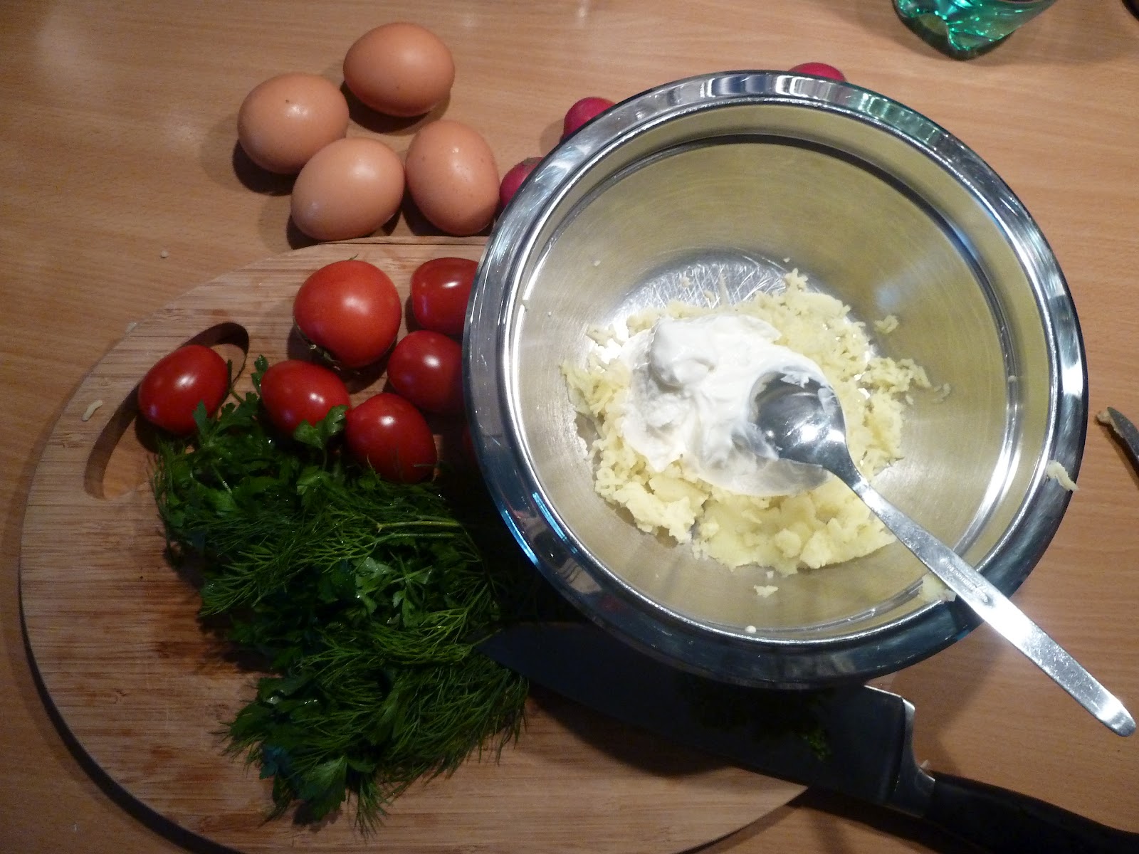 smhope&amp;#39;s kitchen: Gekochte Eier auf Feldsalat mit warmem Kartoffeldressing
