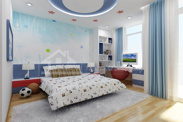 Trần thạch cao phòng ngủ đẹp với thiết kế trăng và sao