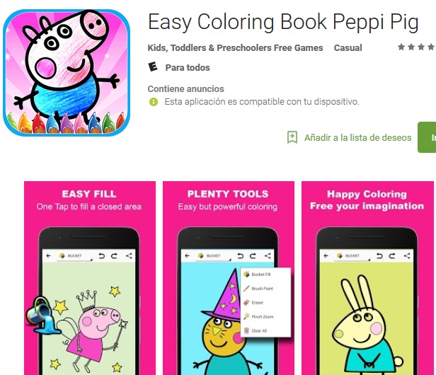 Dibujos de Peppa Pig la cerdita para colorear y pintar gratis (Celulares, Tablets)