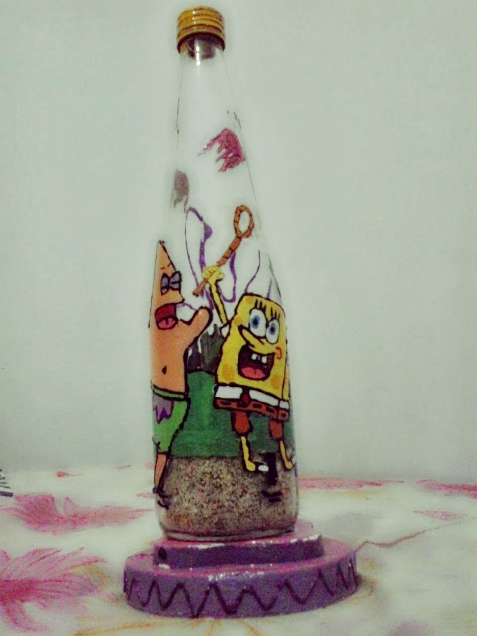 zahrAlivia s life Lukisan Botol  Karya 2 Spongebob 