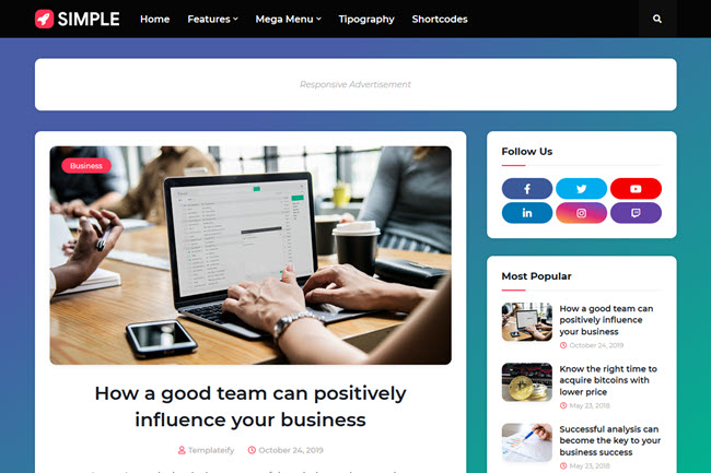 Simple - Responsive Blogger Templates Simple - Responsive Blogger Templates
