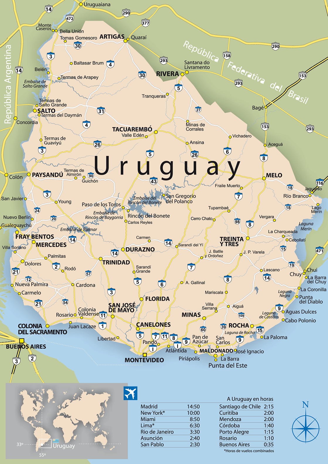 Uruguai | Mapas Geográficos do Uruguai