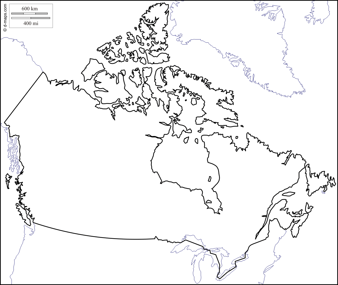 Blank Canada Map