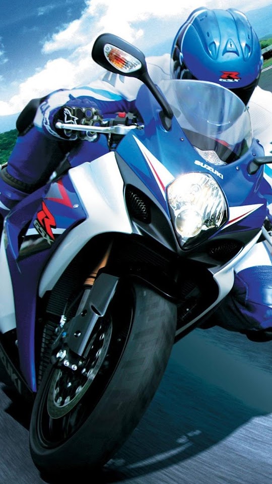Blue Suzuki Superbike Race  Galaxy Note HD Wallpaper