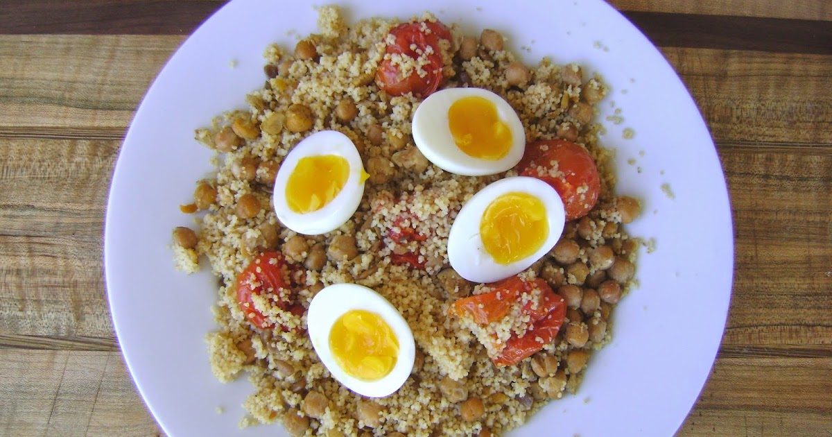 Couscous Salad with SlowRoasted Tomatoes, Chickpeas and Eggs