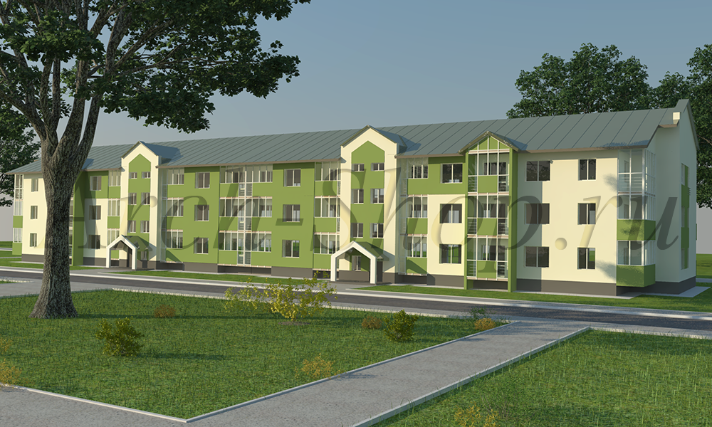 Трехэтажный многоквартирный дом проект