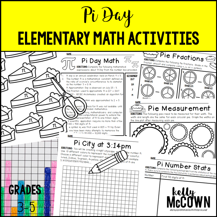 Kelly McCown: Pi Day Elementary Math Activities
