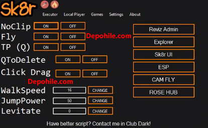 Roblox Clubdark Noclip,FLY,Admin Hilesi İndir 2019 Türkçe