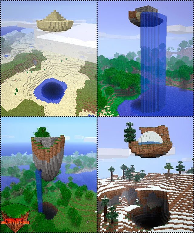 Floating Ruins Mod Minecraft diferentes biomas