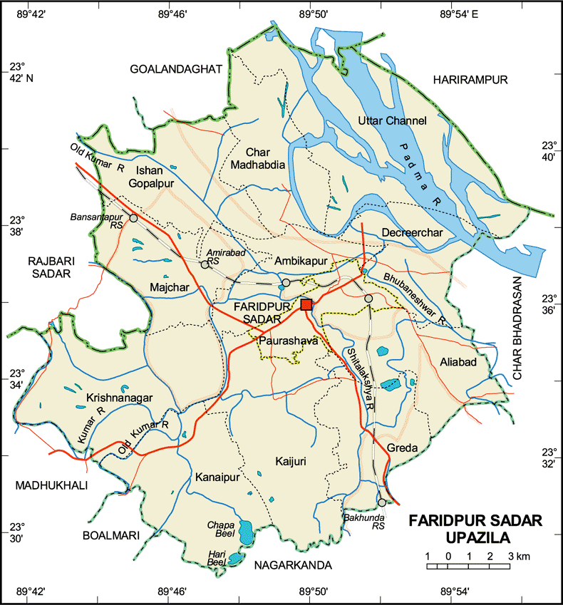 Faridpur Sadar Upazila Map Maps Of Bangladesh: Faridpur Sadar Upazila
