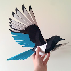 bird paper flying papercraft birds magpie animal craft template models tektonten 3d crafts papier origami crow toy fly diy toys