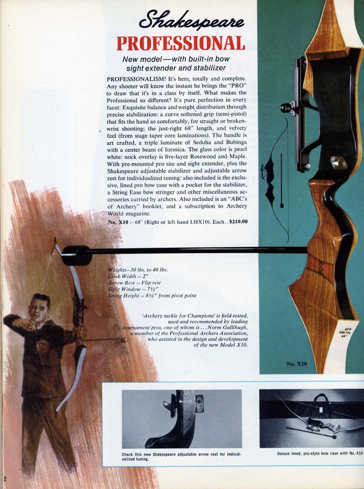 VINTAGE SHAKESPEARE / ROOT ARCHERY Shakespeare Professional X10