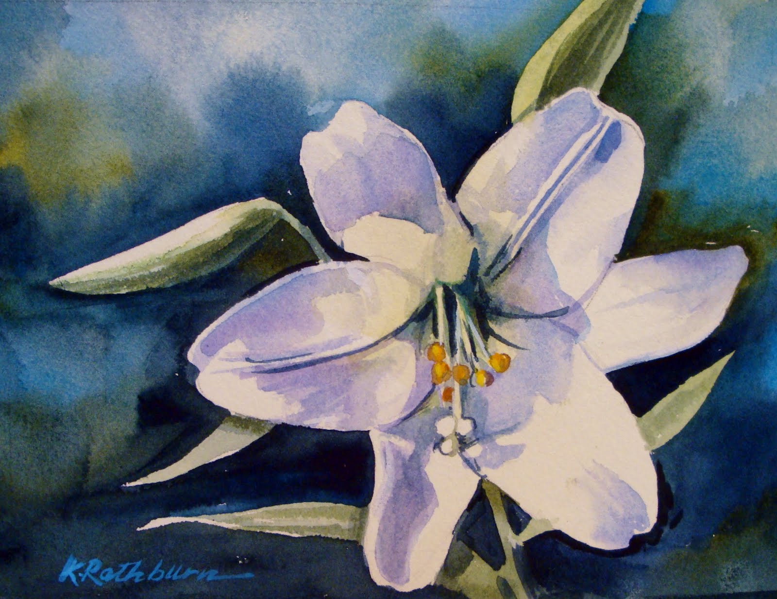 Kathy LosRathburn, watercolorist Easter Lily