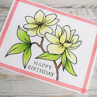 Spring flower card with Make a Wish stamp from Clearly Besotted