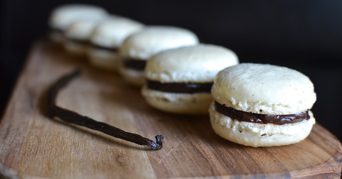 Playing with Flour Vanilla bean macarons with ganache filling